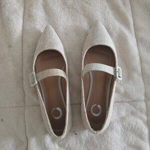 Journee Karissa Mary Jane Flat in Beige Linen